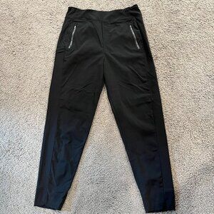 ATHLETA 10 TALL Black 95% Nylon Pull On Straight Leg Ankle Cropped Pants